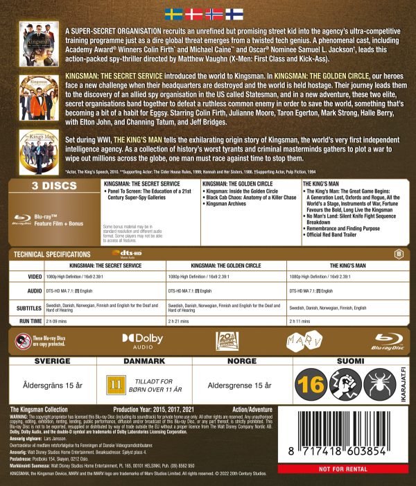 KINGSMAN 1-3 COLLECTION (3 disc) - Blu-ray KINGSMAN 1-3 COLLECTION (3 disc) - Blu-ray